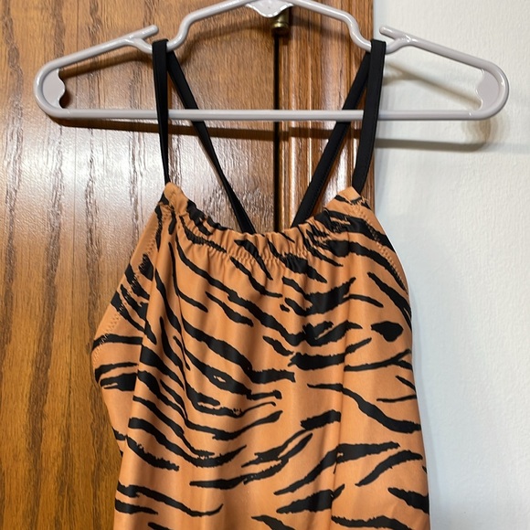 CARTER'S UGC Girl's Size 8 Tiger Animal Print One-Piece Swimsuit Brown Black - Picture 5 of 14